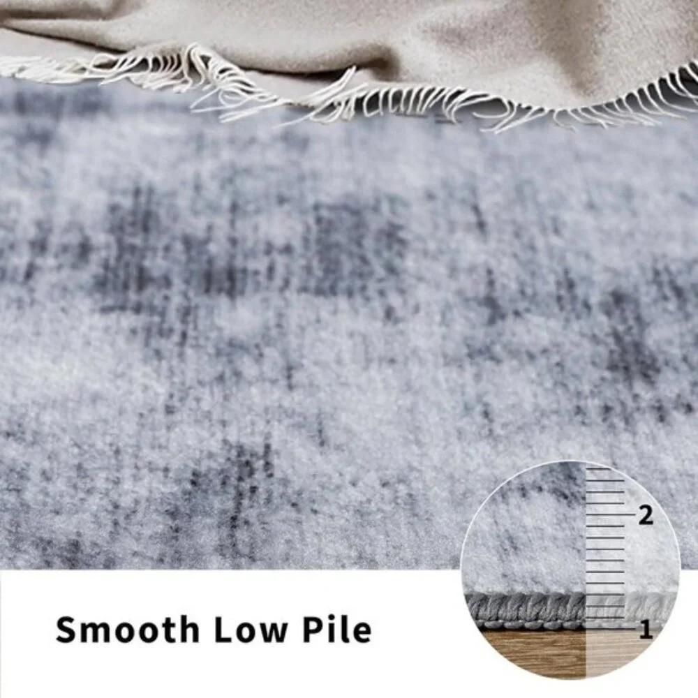 New 4x6 Abstract Area Rug, Modern Washable Low Pile Non-Slip Carpet for Bedroom